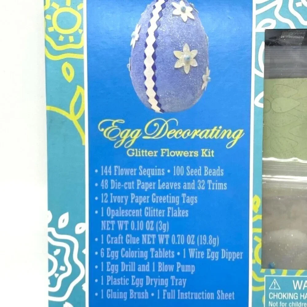 Target 2008 Easter Egg Decorating Glitter Flowers Craft Kit